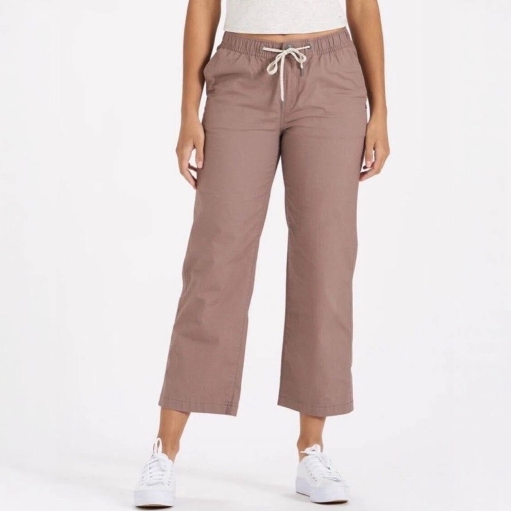 Vuori Cropped Drawstring Pants in Taupe